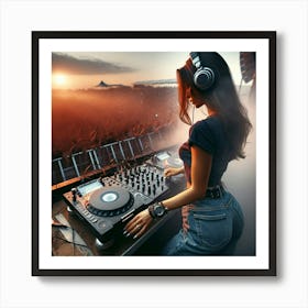 Dj Playing At A Concert Art Print