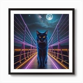Cat On A Bridge Art Print