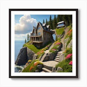 House On The Cliff Art Print