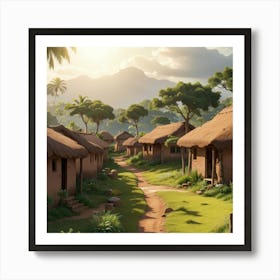 Huts In The Village Póster