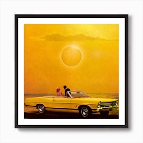 Yellow Car View Square Art Print