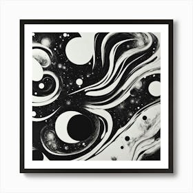 Black and White Abstract Art 6 Art Print