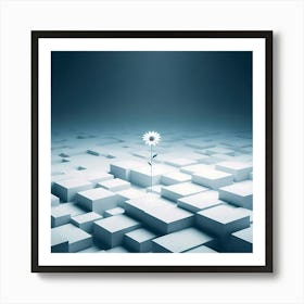 Flower In A Cube Art Print