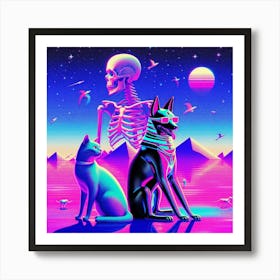 Egyptian Cats 2 Art Print