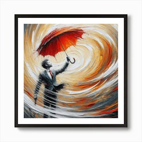 Man With Umbrella Art Print