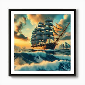 Ship In The Ocean 2 Art Print