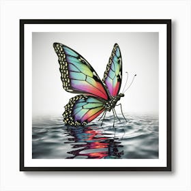 Butterfly In Water 2 Art Print