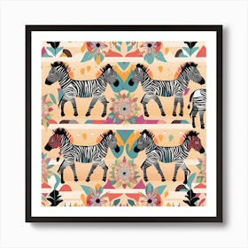 Zebras In The Jungle Art Print