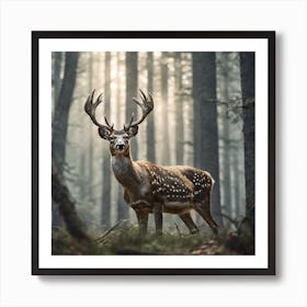 Deer In The Forest 65 Art Print