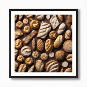 Realistic Bread And Flour Flat Surface Pattern For Background Use Trending On Artstation Sharp Foc (5) Art Print