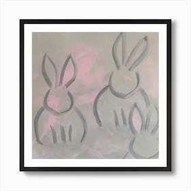 Rabbits 2, Abstract, Oils Art Print