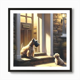 Scottish Terrier-It's Bedtime AI Art Print