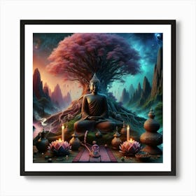 Buddha In The Forest 1 Art Print