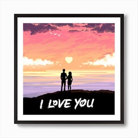 I Love You 2 Art Print