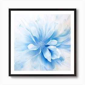 Abstract Blue Flower Background Art Print