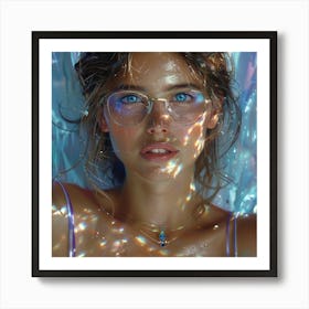 Woman With Glasses Affiche