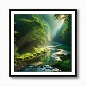 River In The Forest 7 Art Print