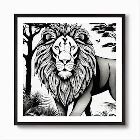 Lion In The Jungle Art Print