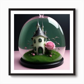 Fairy House In A Glass Dome Art Print