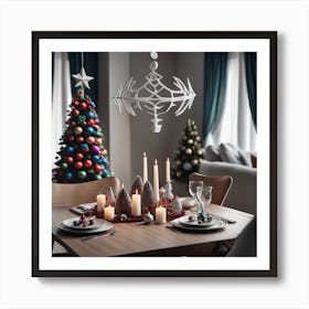 Christmas Table Setting 18 Art Print