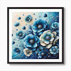 Blue Flowers Art Print