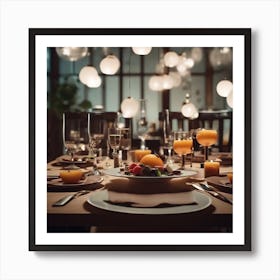 Table Setting In A Restaurant 1 Art Print