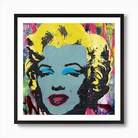 Reimagined Marilyn Monroe Graffiti Square Art Print
