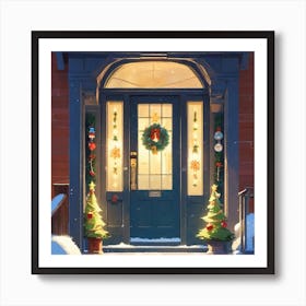 Christmas Decoration On Home Door Golden Ratio Fake Detail Trending Pixiv Fanbox Acrylic Palette (2) Art Print