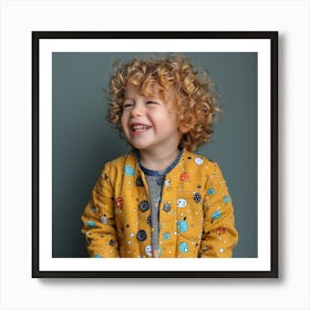 Little Boy In Yellow Jacket Poster