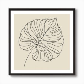 Large Monstera leaf Picasso style Art Print