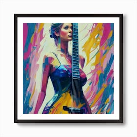 Woman With A Guitar Art Print