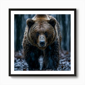 Grizzly Bear In The Rain Art Print