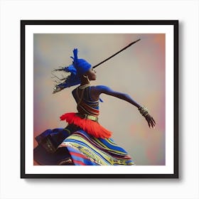 OCA DNA TY - Future Tribal Lady Dancing Spears Art Print