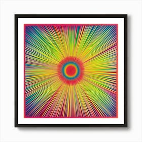  'Spectrum Halo', a vivid celebration of color and light that radiates outward in a dazzling display. This piece captures the vibrant essence of a rainbow circling a bright halo, creating a powerful visual impact that commands attention and inspires imagination.  Radiant Art, Vibrant Spectrum, Rainbow Halo.  #SpectrumHalo, #RadiantColors, #VibrantArt. Art Print