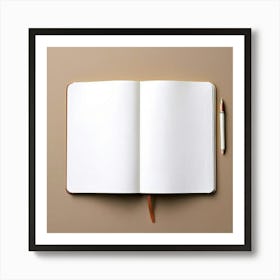 Mock Up Blank Pages Open Book Spread Unmarked Writable Notebook Journal White Clean Min (5) Art Print