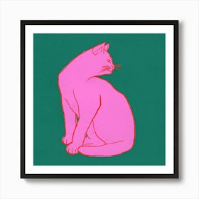 Pink Cat 1 Art Print