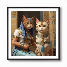 Egyptian Cats Art Print