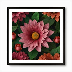 Default Create Unique Design Of Beautiful Flowers 3 Art Print