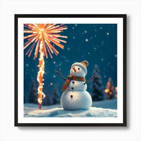 Asm Snowman Celebrating The New Year 2025 A40398a2 Fdc6 4ead Aa49 982d45f463b3 Art Print