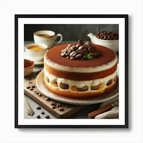 Coffee Cake With Coffee Beans Affiche