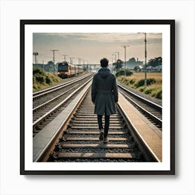 A Person Stepping Onto A Train Platform A Road Winding Through Changing Landscapes Or A Ship Sailing 2929024079 Art Print