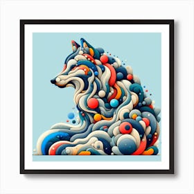 Abstract Wolf Art Print