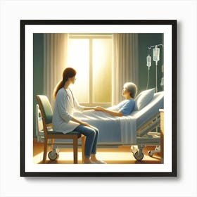 Healing Hands Wall Print Art A Touching And Heartwarming Depiction Of Compassion In Healthcare, Perfect For Bringing A Sense Of Care And Comfort To Any Hospital Setting Art Print