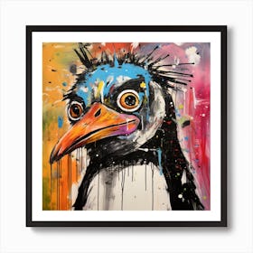 Abstract Crazy Whimsical Penguin 1 Art Print