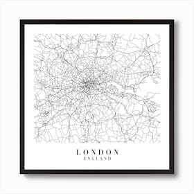 London England Street Map Minimal Square Art Print