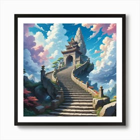 Chinese Stairway Art Print