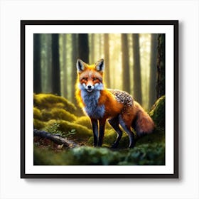 Fox In The Forest Art Print