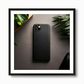 Firefly Sleek Black Leather Phone Case On Minimal Workspace 4319 Poster