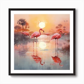 Flamingo Symphony Art Print