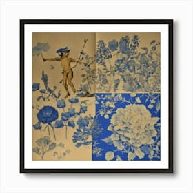 Blue And White Flowers Art Print